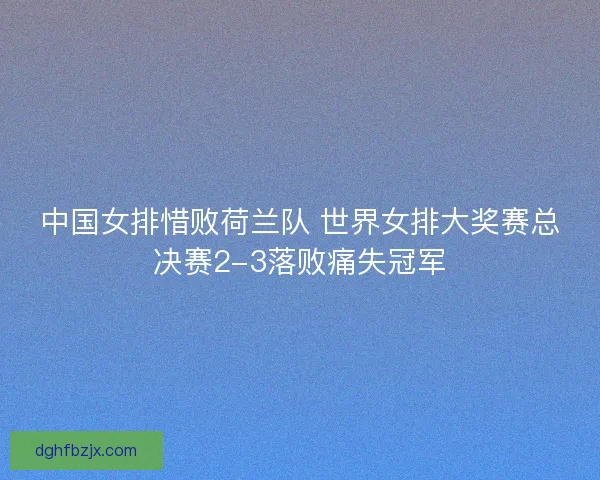 中国女排惜败荷兰队 世界女排大奖赛总决赛2-3落败痛失冠军 中国女排惜败荷兰队 世界女排大奖赛总决赛2-3落败痛失冠军