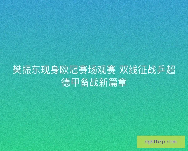 樊振东现身欧冠赛场观赛 双线征战乒超德甲备战新篇章 樊振东现身欧冠赛场观赛 双线征战乒超德甲备战新篇章